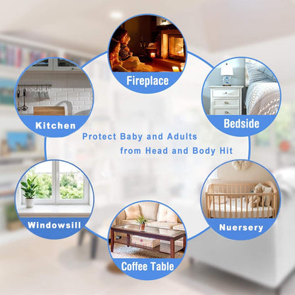 Edge Protector 100% Silicone, Baby Proofing Clear Table Corners Guards, Pre-Taped Adhesive Soft for Kids Proof Safety, Wall Furniture Bumper