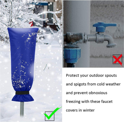Frienda Outdoor Faucet Cover for Winter Freeze Protection 25'' x 10'' Winter Outside Large Backflow Preventer Insulation Spigot Hose Bib Cover for Garden Lawn Faucet Yard Hydrant(Green,2 Pieces)