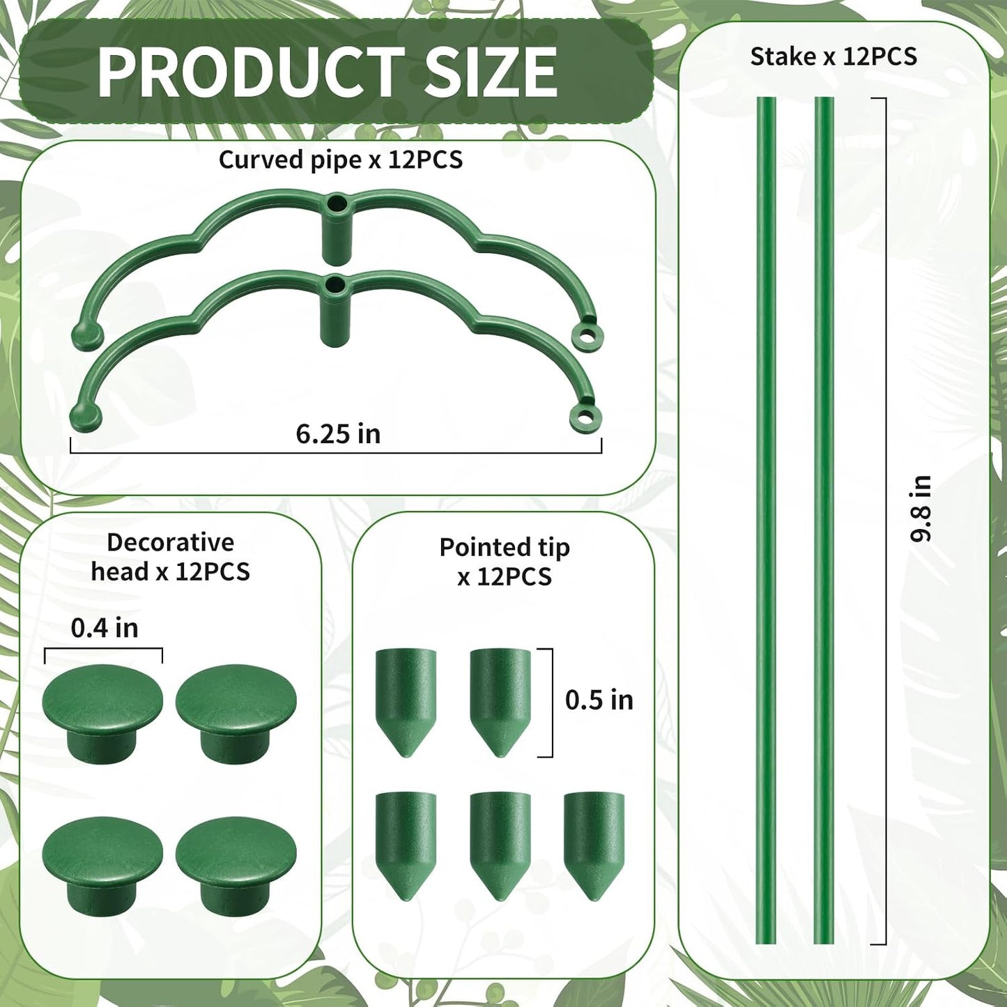 12 Pack Plant Support Stakes Sets - Versatile Plant Cages, Stackable Garden Flower Support， Small Plant Stakes for Indoor Plants,Tomato,Monstera, Peony, Hydrangea, Climbing Plants