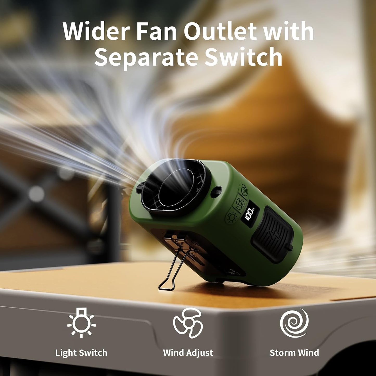 Socool 10000mAh Portable Waist Fan Clip on Wearable Belt Personal Fan Rechargeable Battery operated With 5 Speeds & Flashlight Neck Hands-Free 40H Cooling For Outdoor Camping Travel (Gray）