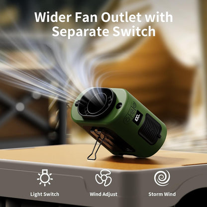 Socool 10000mAh Portable Waist Fan Clip on Wearable Belt Personal Fan Rechargeable Battery operated With 5 Speeds & Flashlight Neck Hands-Free 40H Cooling For Outdoor Camping Travel (Gray）