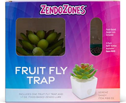 ZendoZones Succulent Fruit Fly Trap – Serene Sandy Design with White Base – Eco-Friendly Indoor Fruit Fly Control – Easy-to-Use Decorative Trap