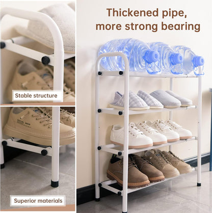 Gonfoam Shoe Rack for Closet, Expandable Shoe Organizer Storage Shelf, Adjustable Metal Free Standing Small Closet Shoe Rack for Entryway, Doorway (2-Tier Black)