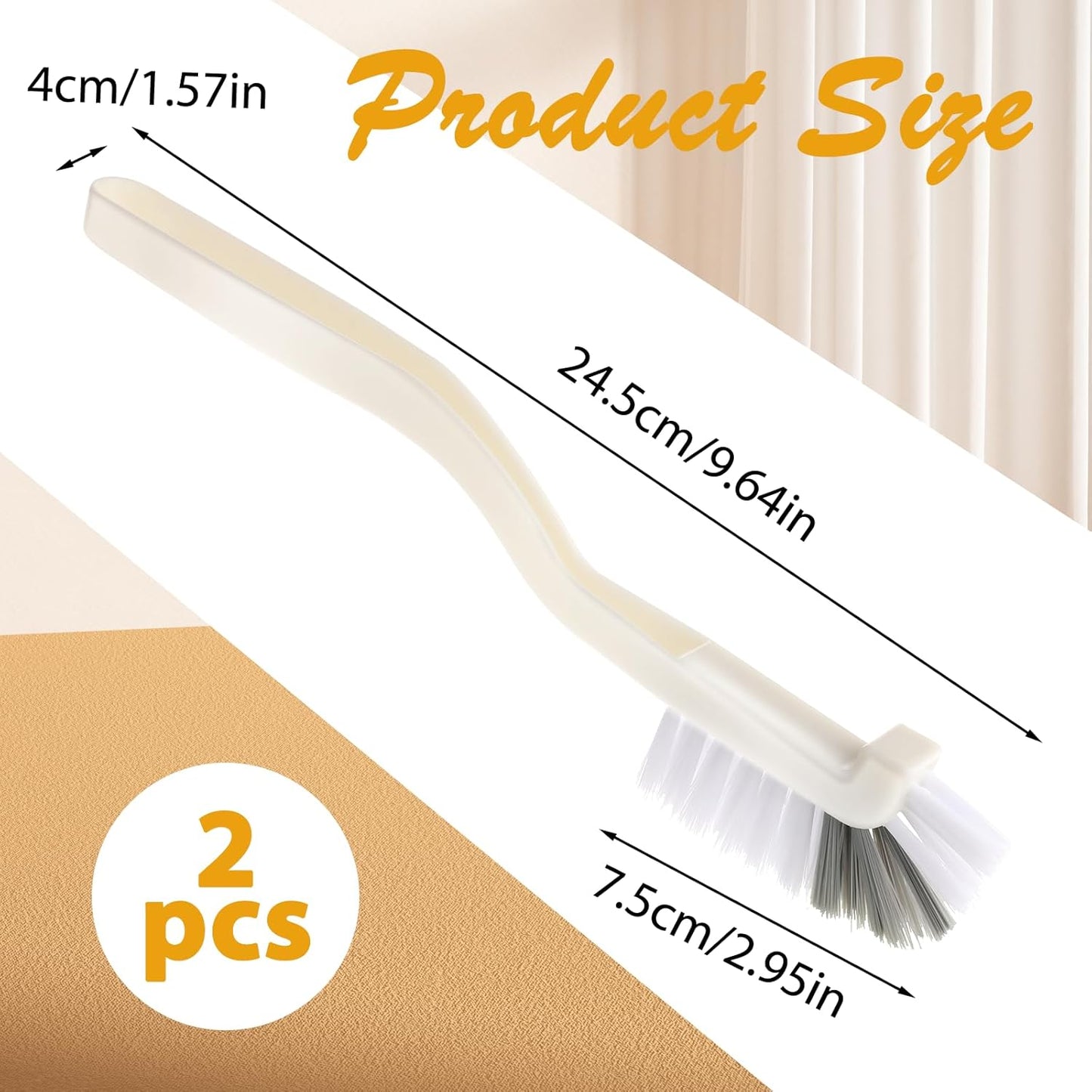 2 Pieces Scrub Brushes for Cleaning, Kitchen Scrub Brush Dish Brush Right Angle Cleaning Brush with Stiff Bristle for Sink Household Dish Pot Pan Dishwasher Edge Corners Cleaning
