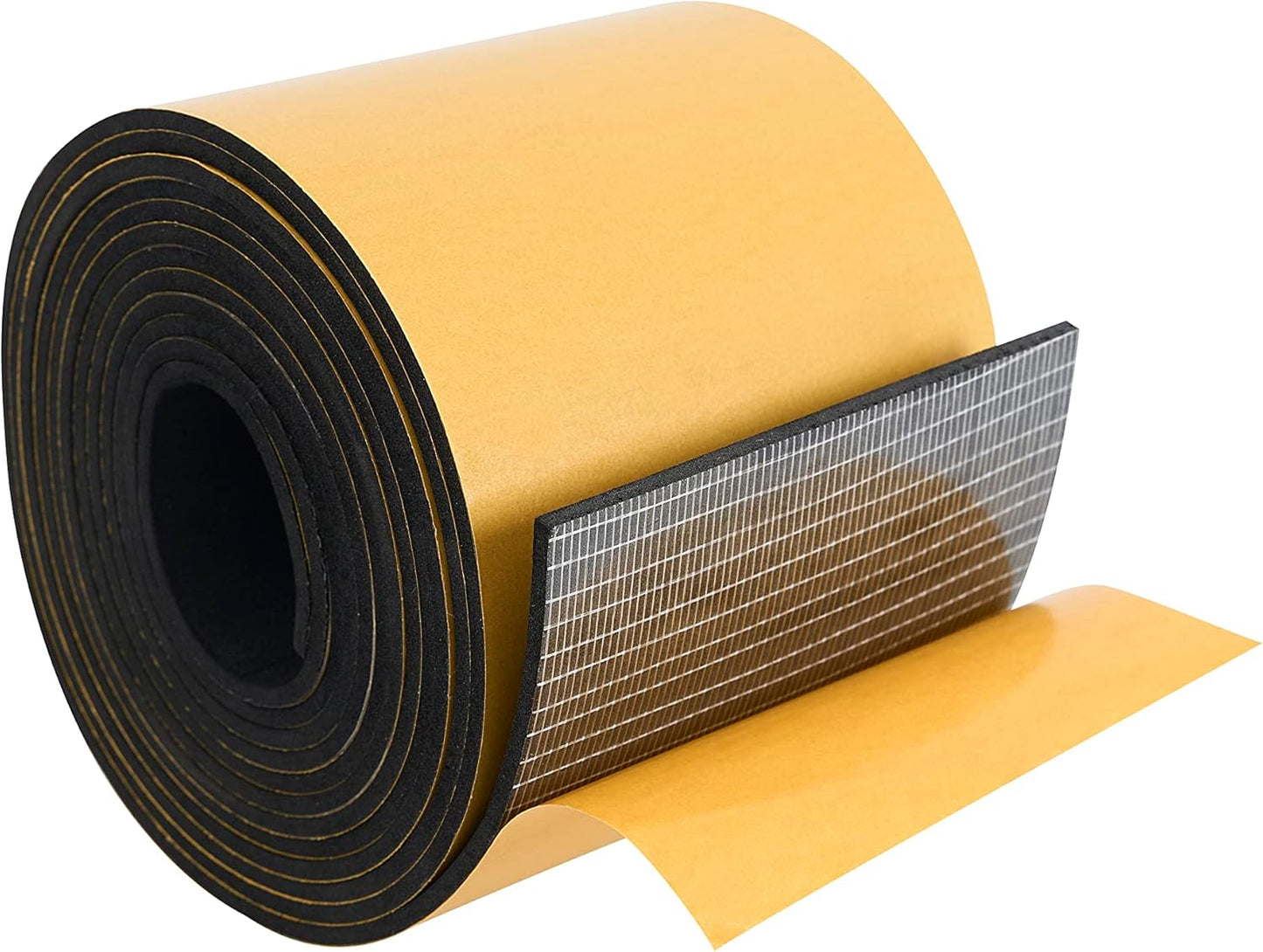 High Density Foam Weather Stripping Door Seal Strip Insulation Tape Roll for Insulating Door Frame, Window, Air Conditioner | Self Adhesive Sealing Weatherstrip (4 in x 1/4 in x 10 Ft, Black)