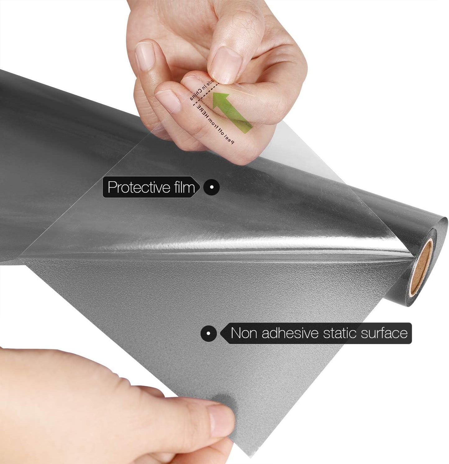 HIDBEA Frosted Window Privacy Film - Non Adhesive Static Cling Glass Stickers Sun UV Blocking Heat Control Door Covering Decals for Home Office, 23.6 x 78.7 Inch