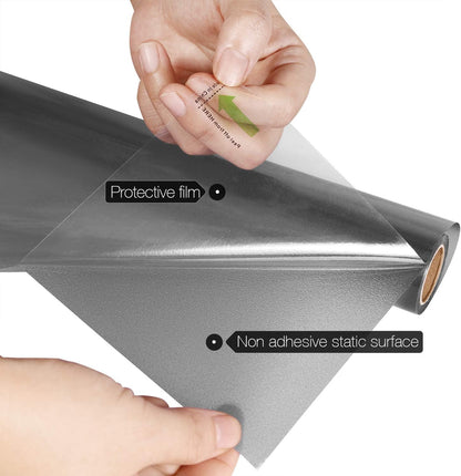 HIDBEA Frosted Window Privacy Film - Non Adhesive Static Cling Glass Stickers Sun UV Blocking Heat Control Door Covering Decals for Home Office, 23.6 x 78.7 Inch