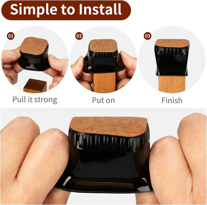 Chair Leg Floor Protectors, 24 Pack Silicone Furniture Pads for Hardwood Floors, Anti-Scratch Furniture Sliders Felt Pads, Noise-Reducing Chair Feet Covers, Table Legs Fit Sizes to(1.3" to 1.97")