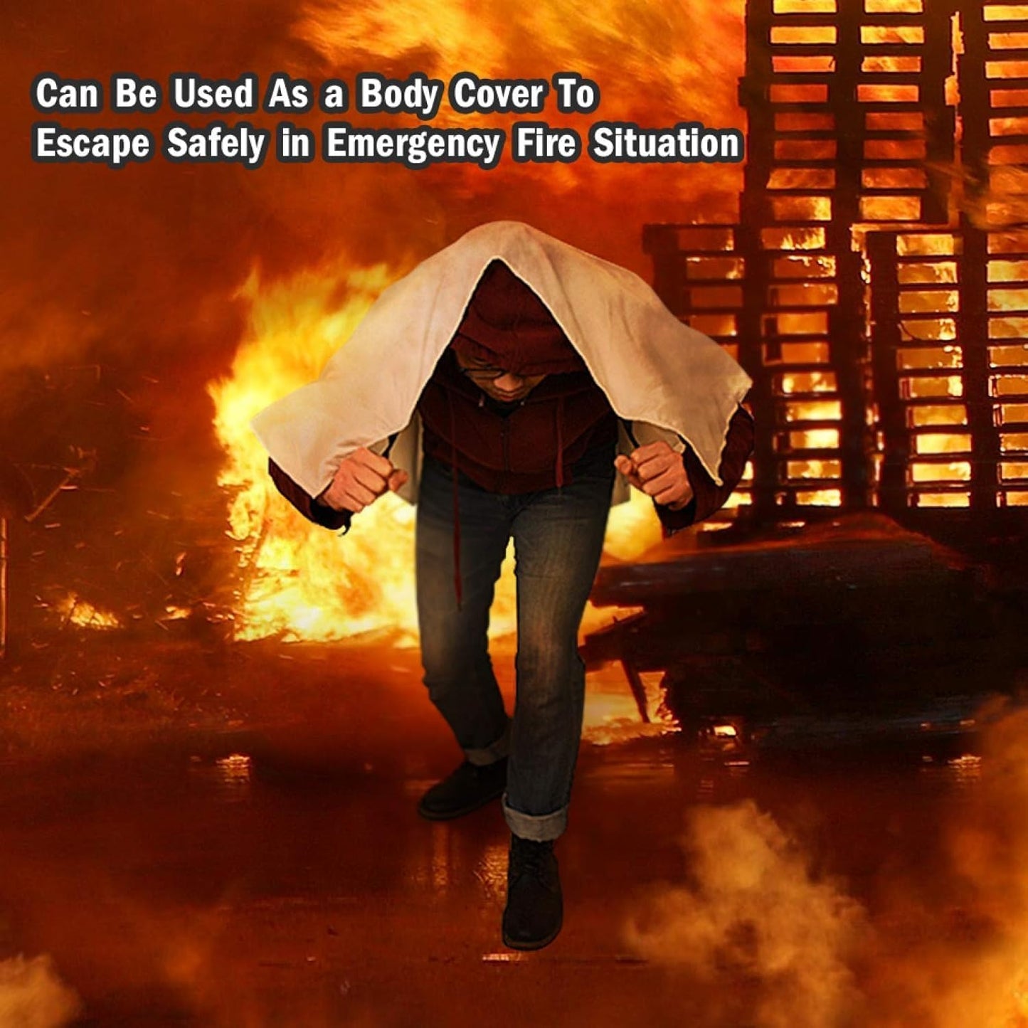Emergency Fire Blanket - 1 Pack - Fire Suppression Blanket for Kitchen, 40” x 40”, for Home - Fiberglass Fire Extinguisher - Fire Safety & Emergency Supplies - Home Essentials.