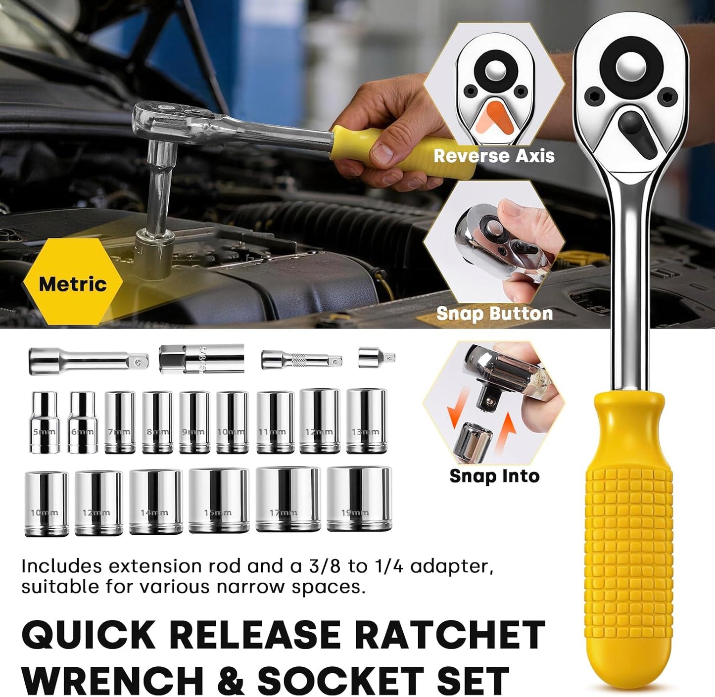 Enventor Tool Set, 231 Piece Home Tool Kit with Toolbox, Combination Wrench and Hand Tools for Home Repairs, Auto Maintenance, DIY & General Use, Household Repair Tools for Men & Women