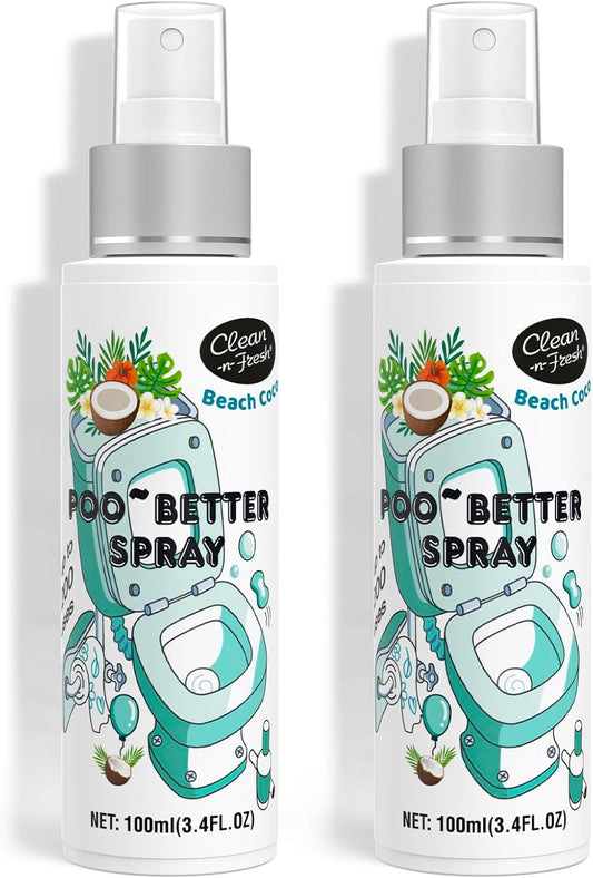 Clean-n-Fresh Toilet Spray, 6.8 Fl.oz Poo Spray | Up to 400+ Uses, 100% Natural Plant Essential Oil Citrus Scent, Bathroom Deodorizer