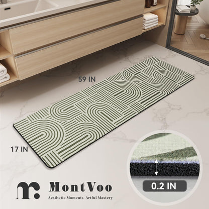 MontVoo -Bath Mat-Rubber Backing Non SlipThin Bathroom Rugs Fit Under Door- Quick Dry Absorbent Faux Suede Surface Grey Bathroom Floor Mats-Shower Rug for in Front of Bathtub Shower Gray 16x24
