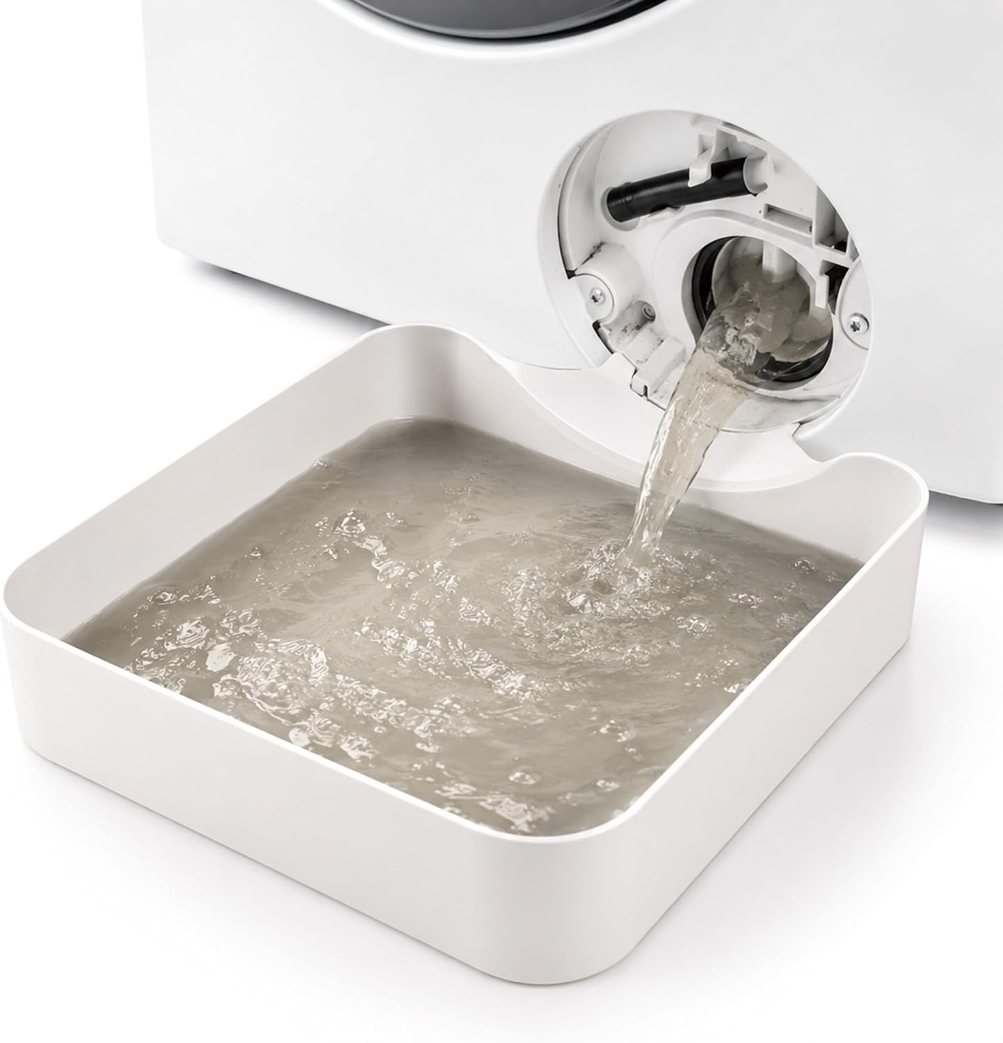 2027 Universal Front-Load Washing Machine Drain Pan - Washing Machine Drainage Tray for Basements, Apartments, Garages, Rentals, Easy Installation (Gray)