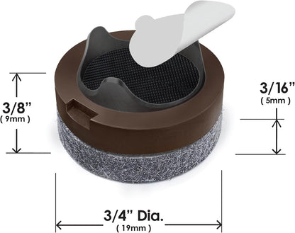 GorillaFelt Chair Leg Floor Protectors/Felt Chair Glides (Set of 16) Tap-On Felt Furniture Pads Guaranteed to Stay On, 1 Inch Round Chair Sliders