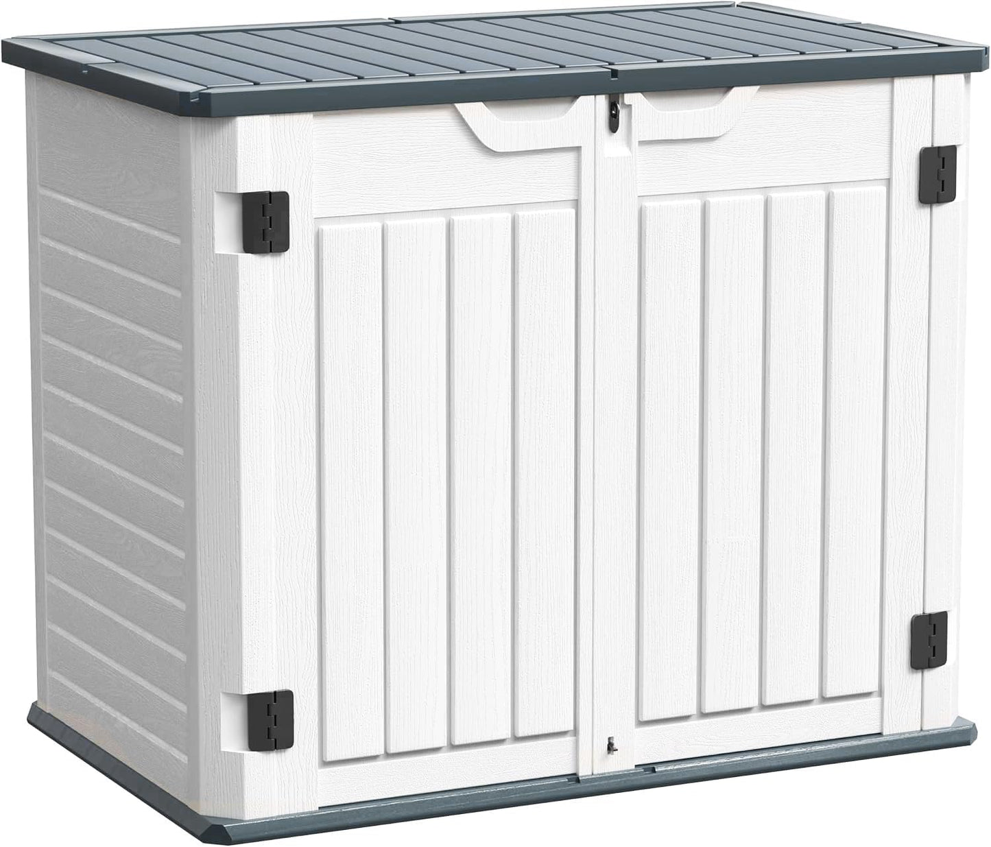 UDPATIO 120 Gallon Deck Box Outdoor Storage Box Lockable Waterproof Resin Indoor Outdoor Storage Container for Patio Cushions, Tools, Package Delivery Boxes for outside