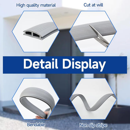 2 Pcs 39 Inch Vinyl Replacement Door Draft Stopper for Adjustable Height Aluminum Thresholds，Front Under Door Weather Stripping Seal