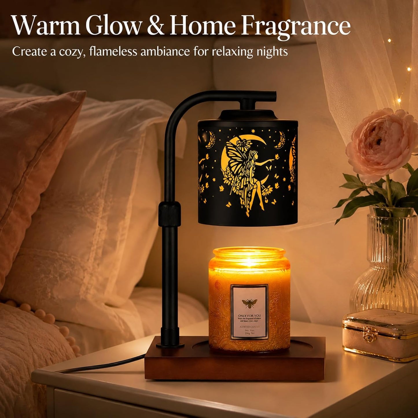 mocosa Candle Warmer Lamp with Adjustable Height Dimmable for New Home Decor Electric Candle Warmer for Jar Candles Birthday Gifts for Women Mom(Hummingbird)