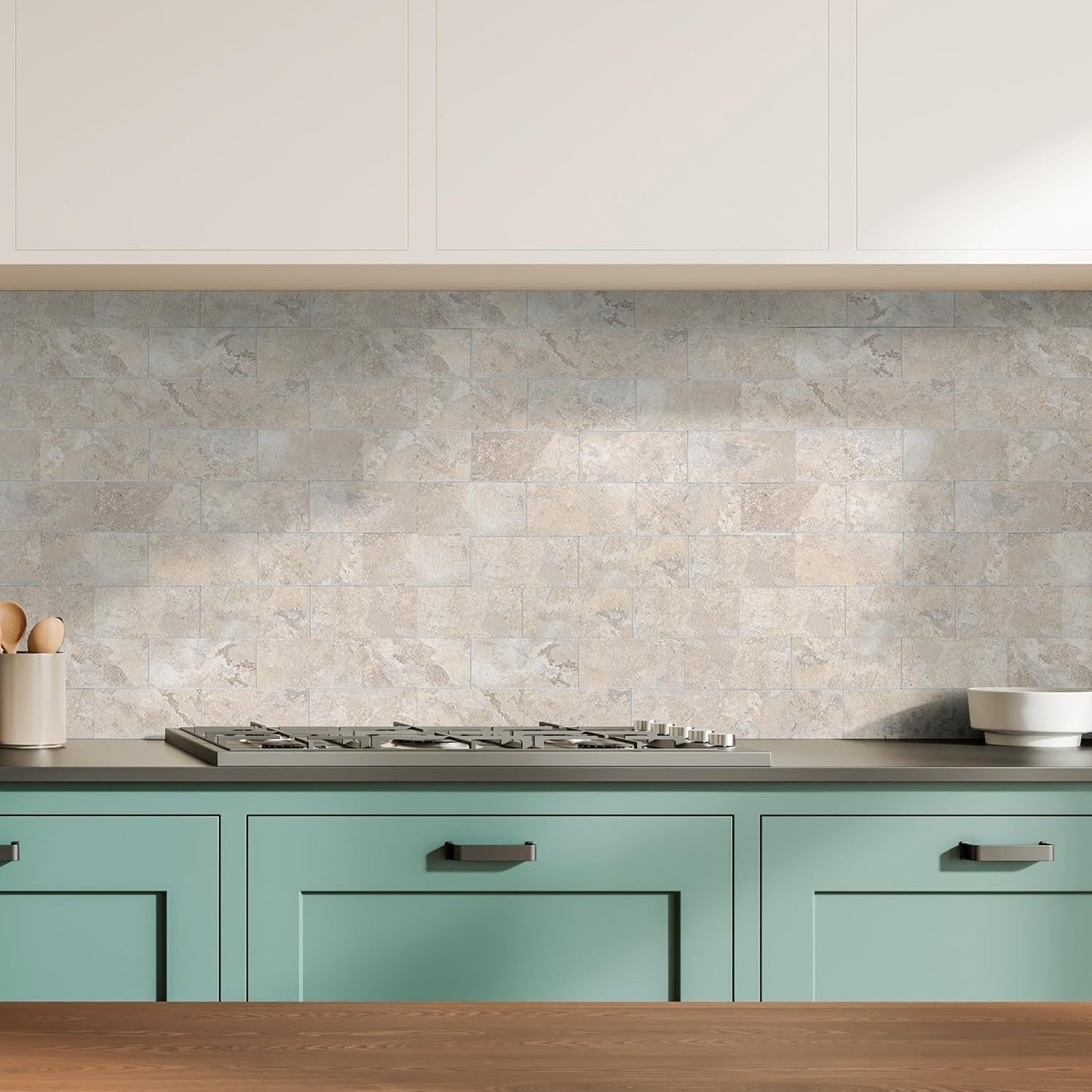 2026 New Upgrade Peel and Stick Backsplash Tile, Peel and Stick 11.34" X 11.57" Wall Tile for Kitchen, Bathroom, Fireplace, Laundry (Beige Ecru, 10 Packs)