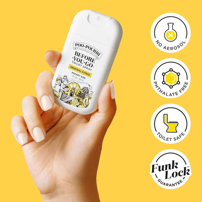Poo-Pourri Before-You-Go Toilet Spray Refill, Original Citrus, 16 Fl Oz, Up to 800 Uses, Bathroom Odor Deodorizer with Essential Oils for Home or Work, Lemon, Bergamot and Lemongrass Scent