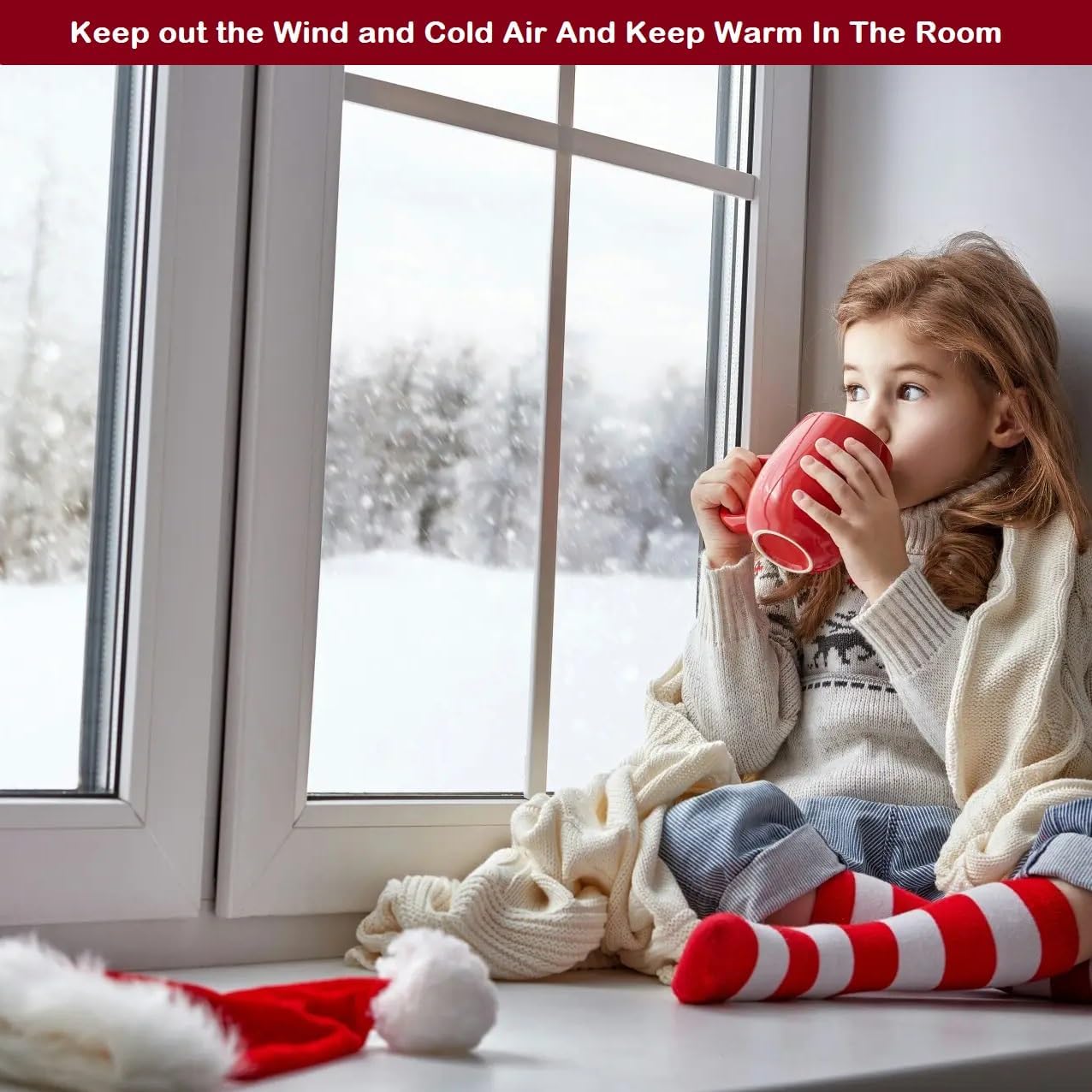 Insulating Film Window Kit to Keep Cold Out Window Shrink Film Insulator Kit (5 Windows)
