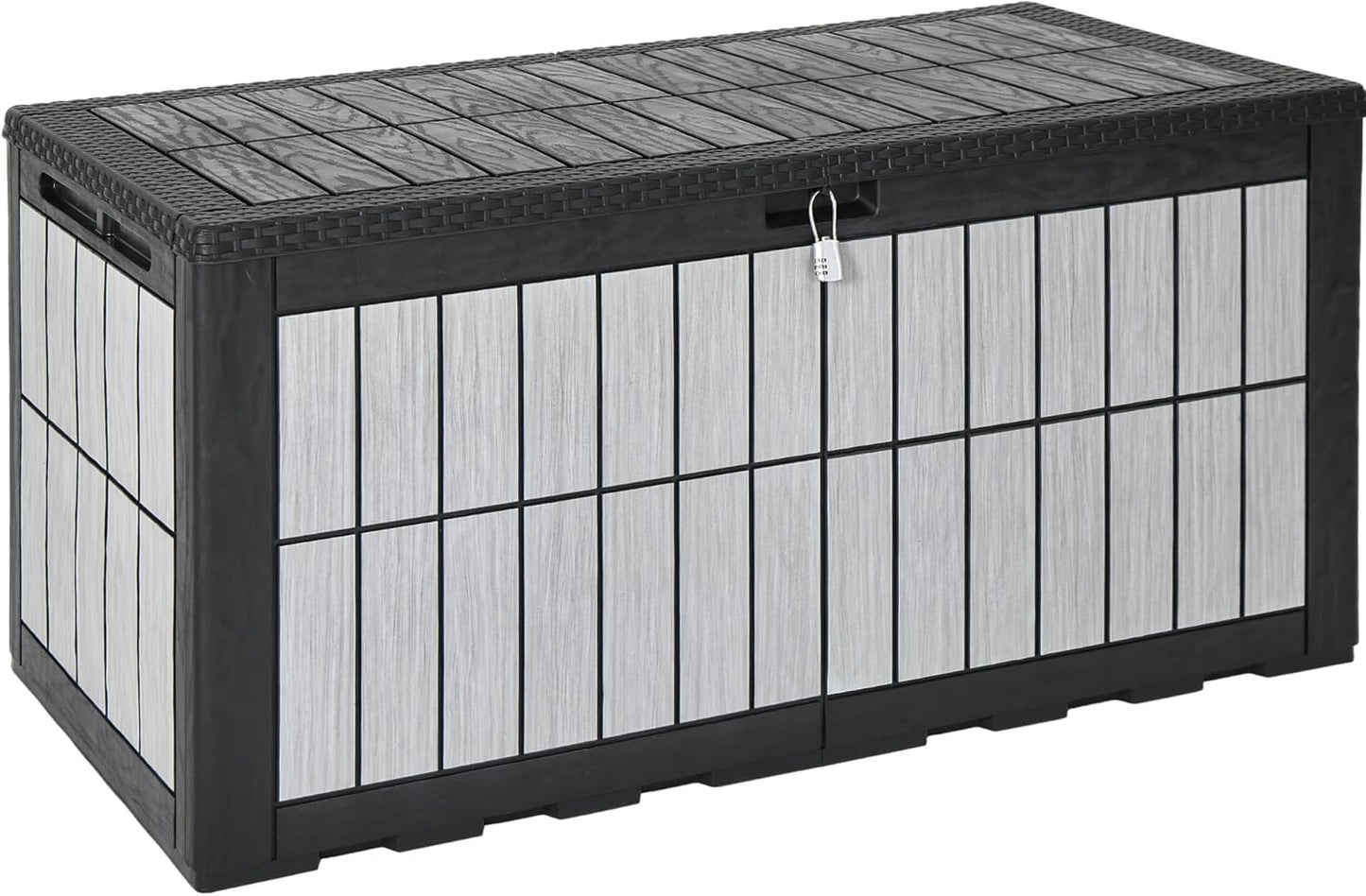 YITAHOME 134 Gallon Large Deck Box | Waterproof Resin Outdoor Storage Box with Lock, Doubles as 2-Person Bench Seating for Patio Furniture Cushions,Garden Tools &