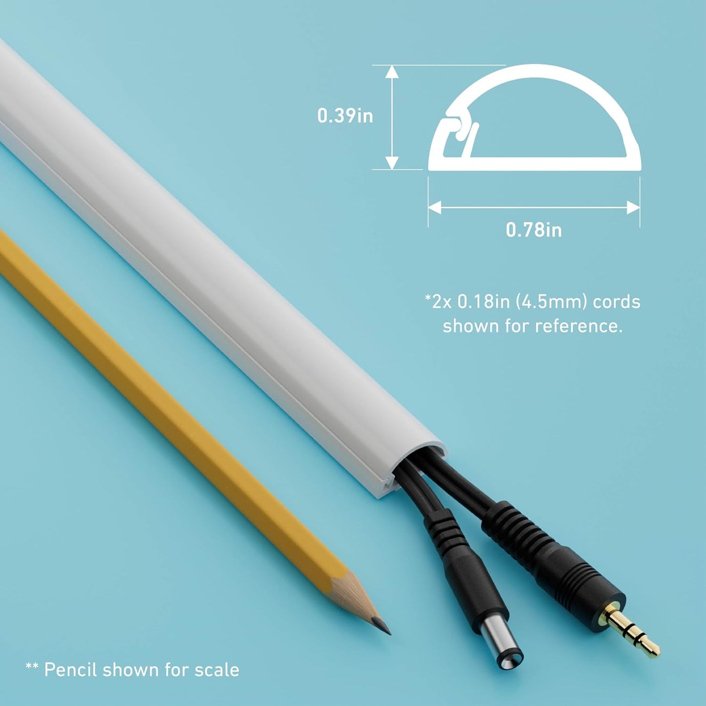 D-Line 157in Cord Cover Kit, Self-Adhesive Wire Hiders, Cable Raceway to Hide Wires on Wall, Electrical Cable Management - 10x 15.7 Lengths & 19 Accessories - 1.18" (W) x 0.59" (H) - Black
