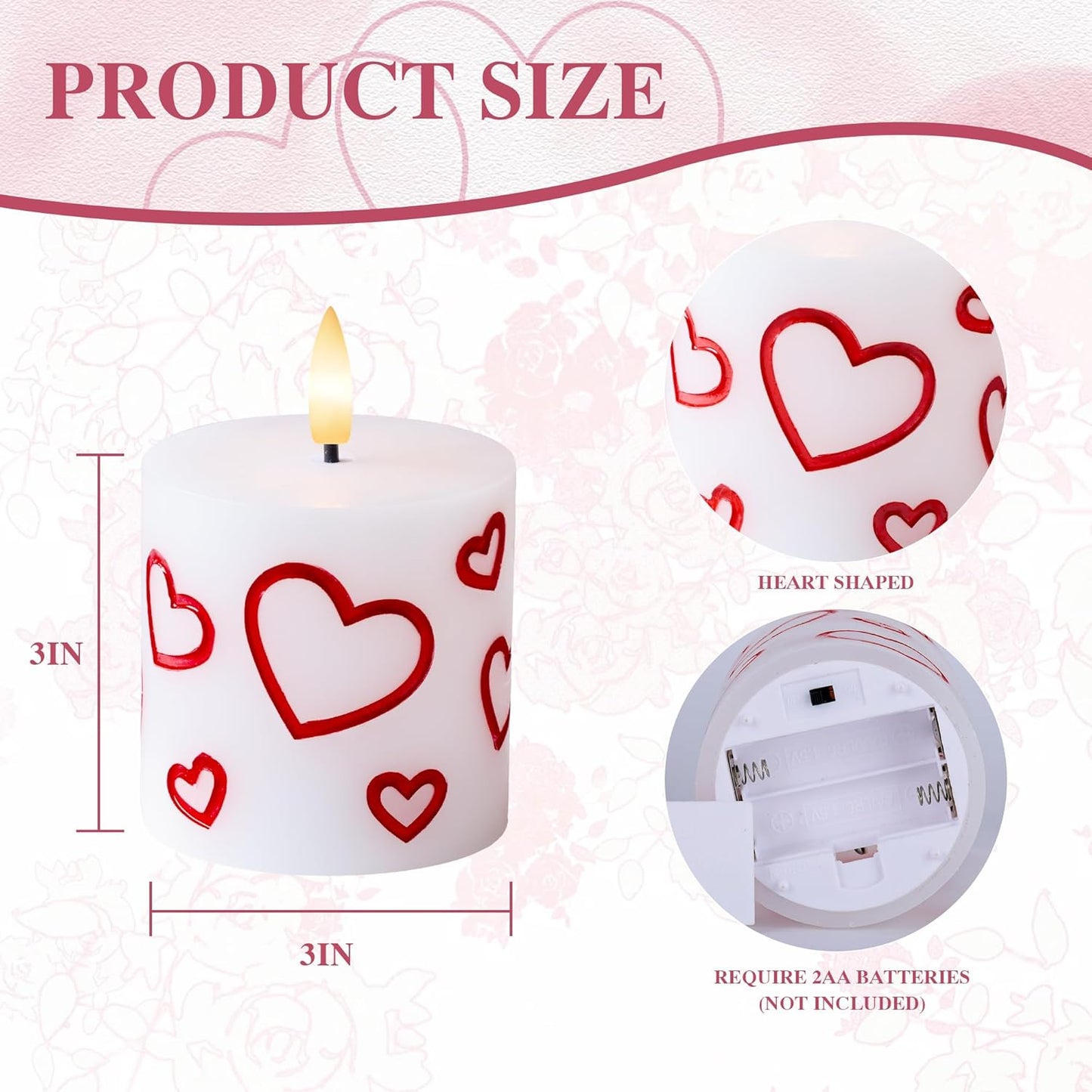 White Flameless Candles Set of 3 (3"x3") Battery Operated LED Pillar Candles with Remote and Timer, Real Wax Flickering Candles for Fireplace Bedroom Living Room Home Decor and Indoor Use