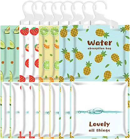8 Pieces Dehumidifier Hanging Bags for Kitchen, Bathroom, Closet, Wardrobe Dehumidifier Bags (4 Colors)