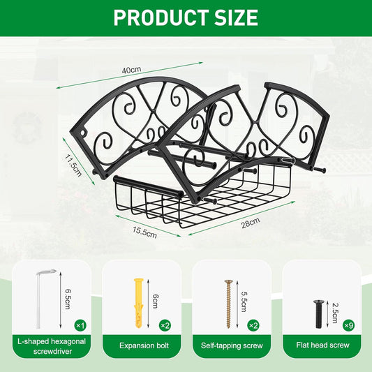 Garden Hose Holder Heavy Duty Metal Water Hose Holder, Hose Hanger Wall Mounted Metal Detachable Hose Storage Organizer for Outside Yard Lawn