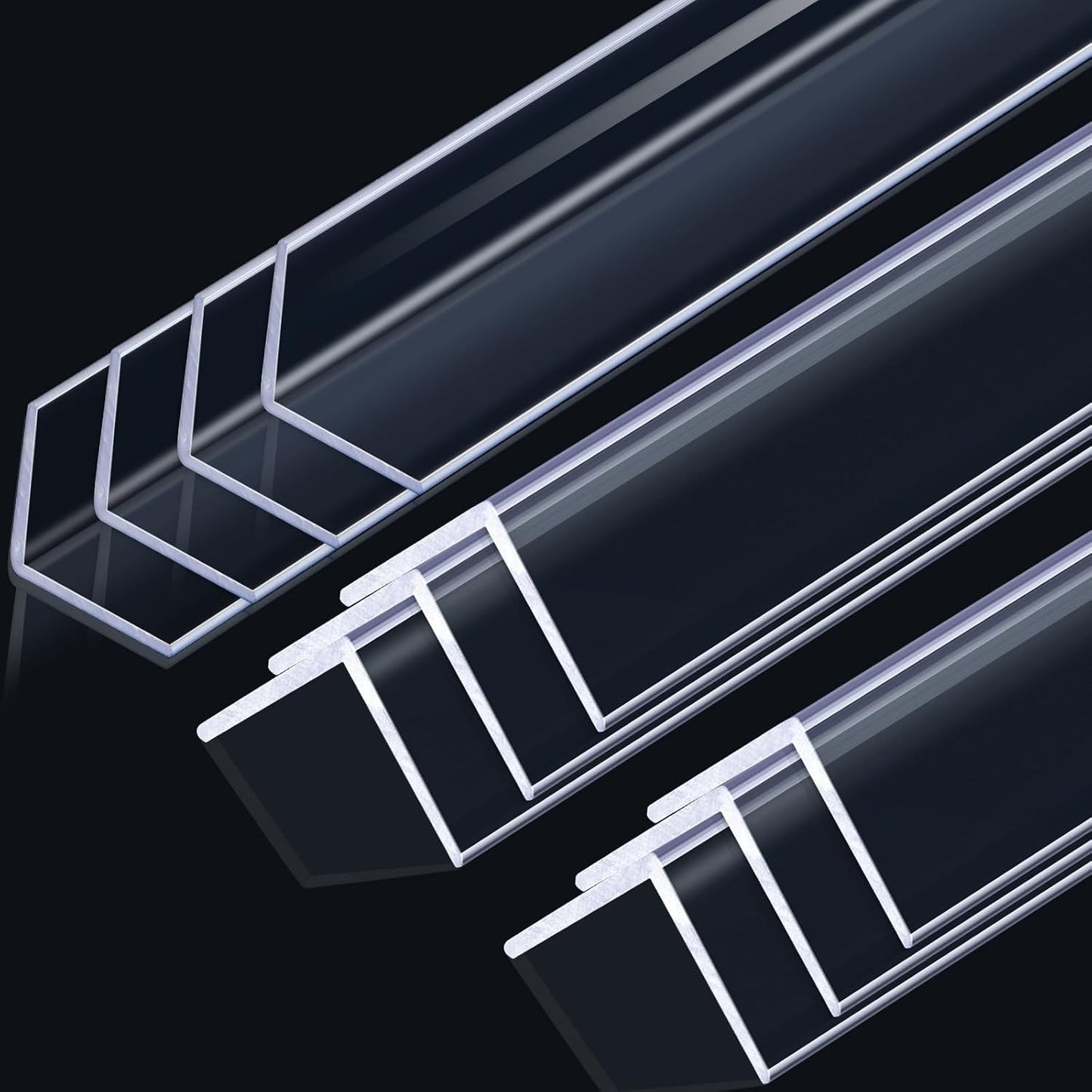 Sasylvia 10 Pcs Wall Corner Protector Guards, Vinyl 3/4 x 48 Inches Corner Trim Molding, Avoid Scratching Scuffs, Ease Install and Cleaning for Door Countertop Furniture Cabinet Protection, Clear