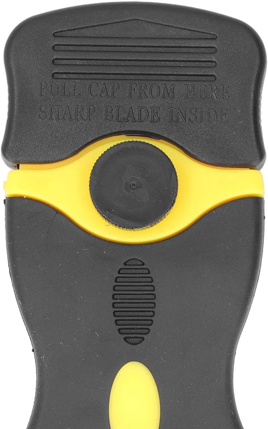 2pcs 2 in 1 Scraper Tool Abs Blade Scrapers Metal Plastic Blades for Removing Stubborn Grease and Burnt Spills on Glass Stoves, Ovens Grills(Black+Yellow)