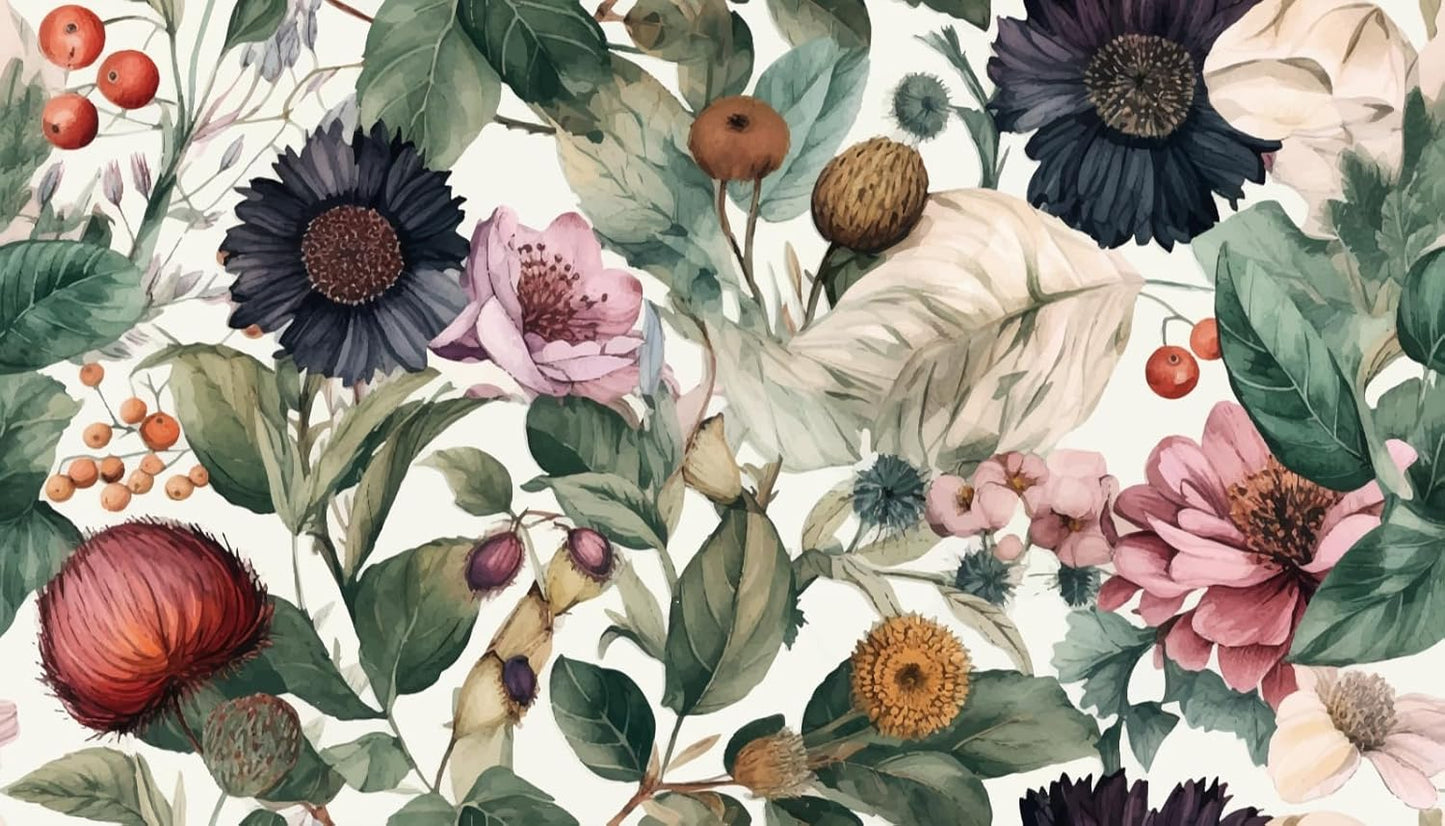 Floral Peel and Stick Wallpaper, 17.71" x 118.1" - Removable, Waterproof, Decorative Vinyl Wallpaper for Bedroom, Living Room