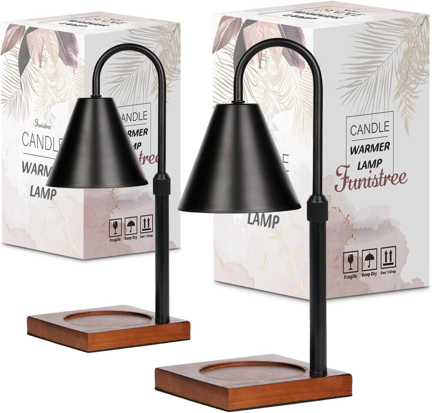 Candle Warmer Lamp Wood with Timer, Dimmable Electric Candle Lamp Warmer for Jar Candles, 2*35 Watt Bulb, Mothers Day Birthday Gifts for Women Men, Decorative Wooden Candle Lamp for Bedroom Home Decor