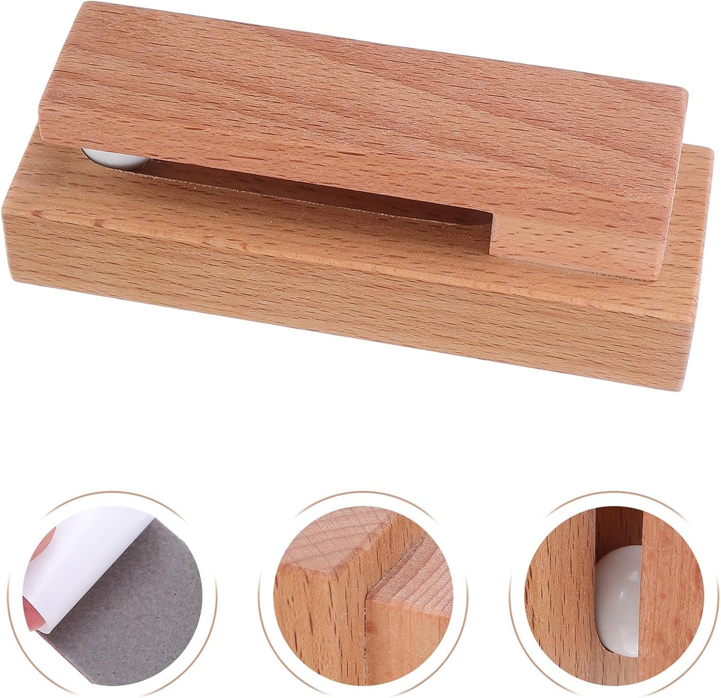 Cabilock 2pcs Solid Beech Wood Wall Hooks Bathroom Towel Hanging Rack Wall-Mounted Organizer for Kitchen Cleaning Cloth Storage