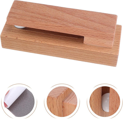 Cabilock 2pcs Solid Beech Wood Wall Hooks Bathroom Towel Hanging Rack Wall-Mounted Organizer for Kitchen Cleaning Cloth Storage