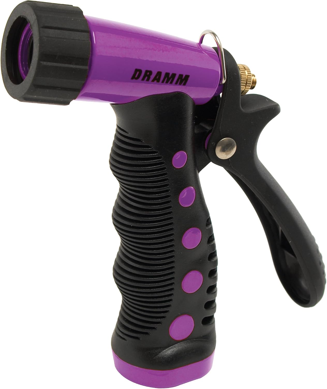 Dramm Revolver Heavy Duty Metal Garden Hose Nozzle – 9 Spray Patterns, High Pressure Jet, Thumb-Control Flow, Ergonomic Grip – Green