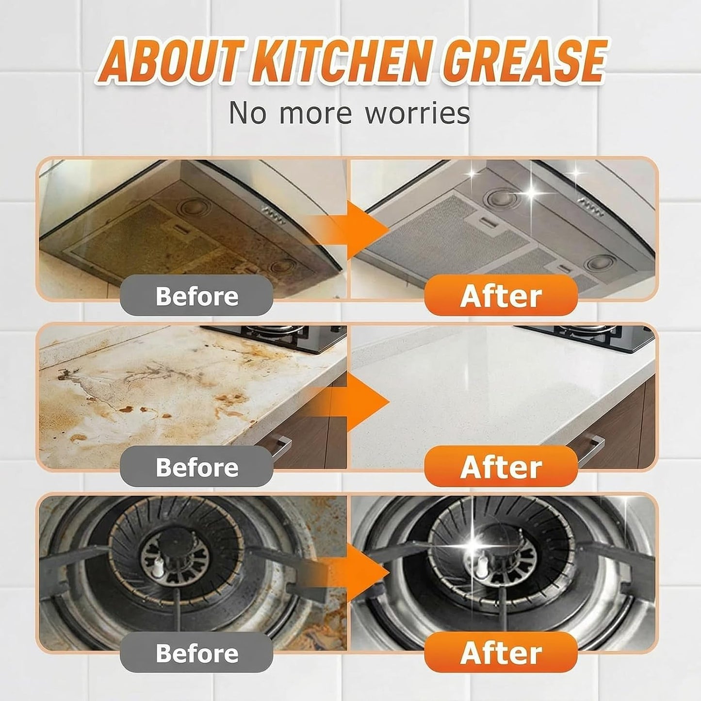 Kitchen Heavy Oil Cleaner Spray 8Oz, All Purpose Foaming Degreaser, Grease Remover for Stove, Oven, Range Hood, Counters & Multi-Surface Household Cleaning (1set)