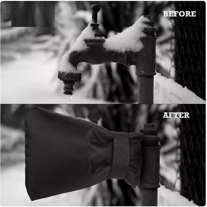 2Pack Outdoor Faucet Covers for Winter, 5.5" W x 7.9" H Outside Garden Faucet Socks for Winter Freeze Protection Pipe Insulation, Reusable Insulated Outdoor Faucet Covers,Black