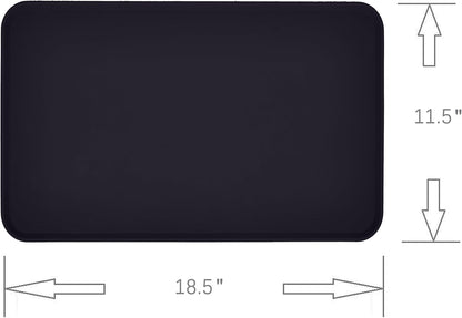 Amazon Basics Waterproof Non-Slip Silicone Pet Feeding Mat with Raised Edges for Food and Water Bowls, Easy to Clean Pet Placemat to Protect Floors, 18.5" x 11.5", Black