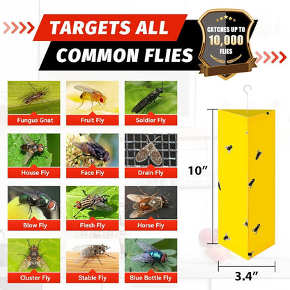 LULUCATCH Fruit Fly Sticky Traps 12 Pcs, Yellow Sticky Trap, Non-Toxic Gnat Traps Insect Catcher, Super Sticky Fly Traps for Indoor Outdoor Kitchen White Flies Mosquitos Fungus Gnats Flying Insects