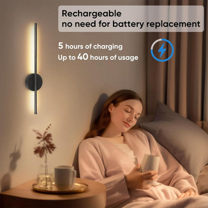 TaoFiaCo Battery Operated Wall Sconces Set of Two,Rechargeable Wall Sconces Set of 2 with Remote Control Dimmable Wall Light Decor for Living Room, Bathroom for, 24 Inch, Gold