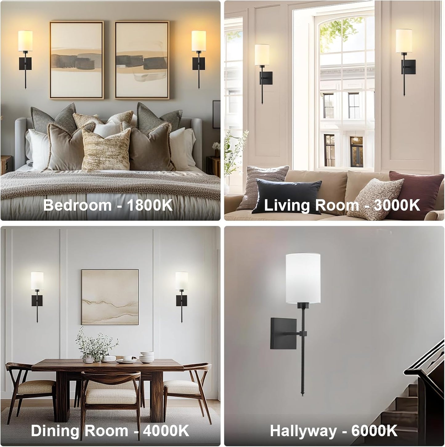 Battery Operated Wall Sconces Set of Two,Wireless Rechargeable Wall Light With Remote Control, Dimmable, Amber Light/Warm White/Natural White/Daylight/RGB, Timer,for Living Room,Bedroom,Entryway,Gold