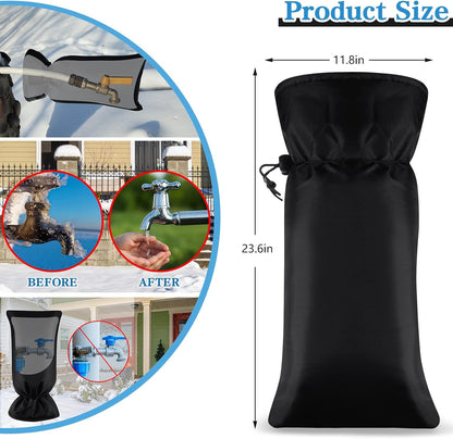 Large Faucet Cover, Outdoor Winter Faucet Protector, Spigot Cover Water Spigot Socks for Freeze Protection, 23.6'H x 11.8'W, Thickened Waterproof Insulation for Outdoor Garden Hose Tap(1 Piece)
