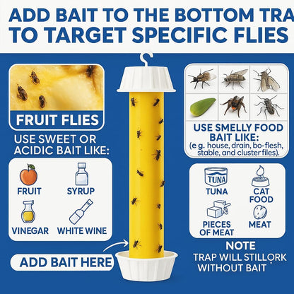 Fly Stick Sticky Fly Traps for Indoors and Outdoor Wasp Traps - Effective Pest Control 4 Pack