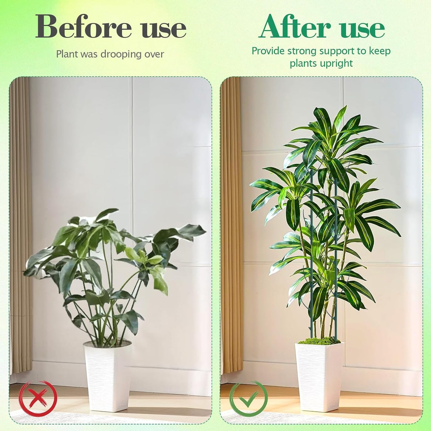 10pcs Stackable Monstera Plant Support,Plant Stakes for Indoor and Outdoor Plants Use,for Garden Stakes for Pothos, Philodendron & Vine Plants