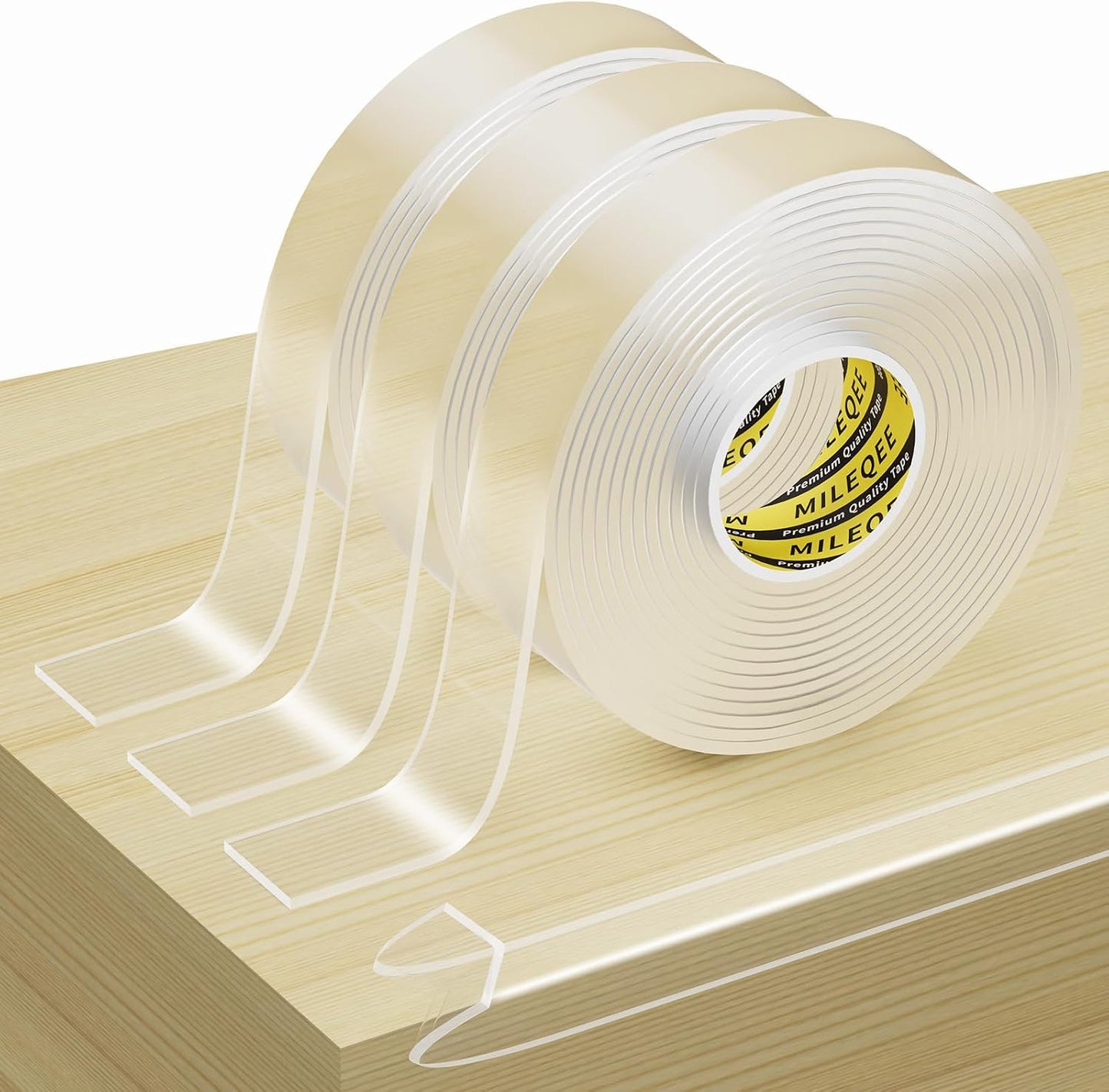 2Pack Clear Edge Protector Strip, 0.8in x 9.84FT(19.68FT Total), Sharp Edge Wrap Cover Tape, Self Adhesive Protective Bumper Guards for Cabinet Door Desk Glass Table Furniture, Kitchen Countertop
