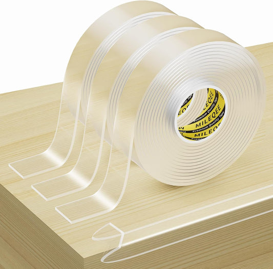 2Pack Clear Edge Protector Strip, 0.8in x 9.84FT(19.68FT Total), Sharp Edge Wrap Cover Tape, Self Adhesive Protective Bumper Guards for Cabinet Door Desk Glass Table Furniture, Kitchen Countertop