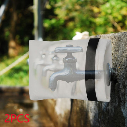 2Pcs Outdoor Faucet Covers Tap Cover Winter Freeze Protection Antifreeze Reusable Hose Bib Spigot Cover for Lawn Wall, White