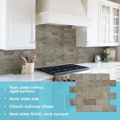 STICKGOO 10-Sheet Subway Tile Peel and Stick Backsplash, Seamless Design Polished Eurasia Beige Kitchen Backsplash Wall Tiles, Glossy Surface Waterproof Stick on Tile for Bathroom, RV, Fireplace