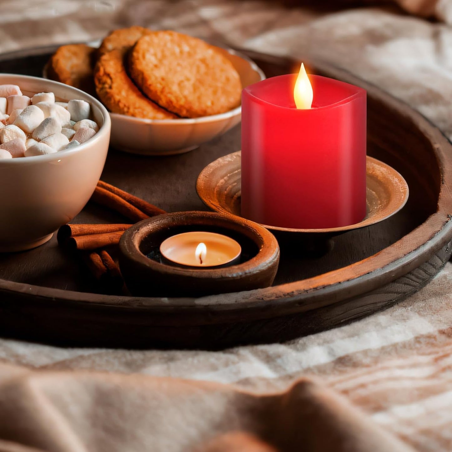 3x4 Flickering Flameless Candles Set of 3,Real Wax Pillar LED Candles,with Timer,4 inch Flameless Candles with Remote,for Party Wedding Holiday Home Decor,Ivory